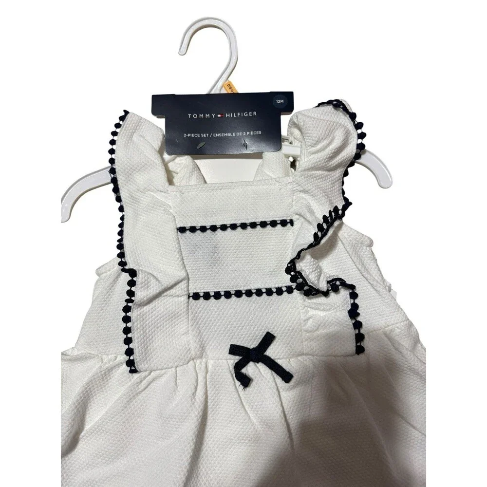 Tommy Hilfiger Infant 12 Mths. NWT Dress And Headband White And Navy